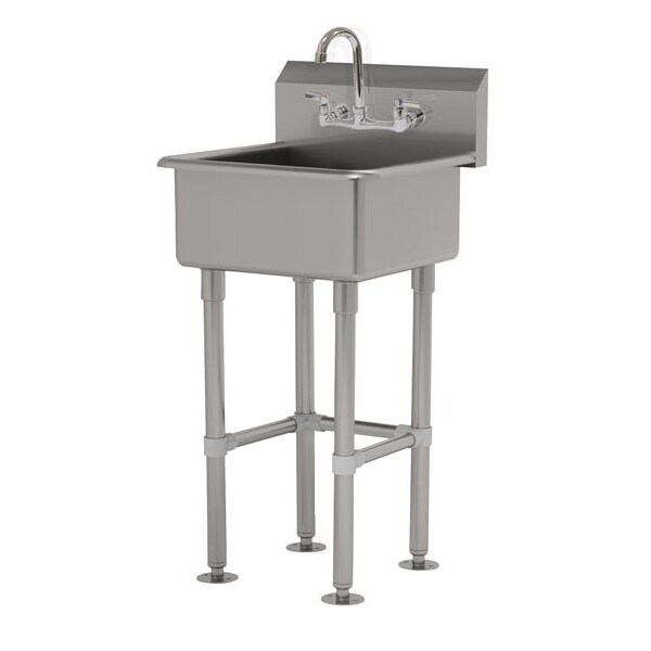 10 Deep NSF 16 Ga. 304 SS Floor Mt Sink - Faucet Included
